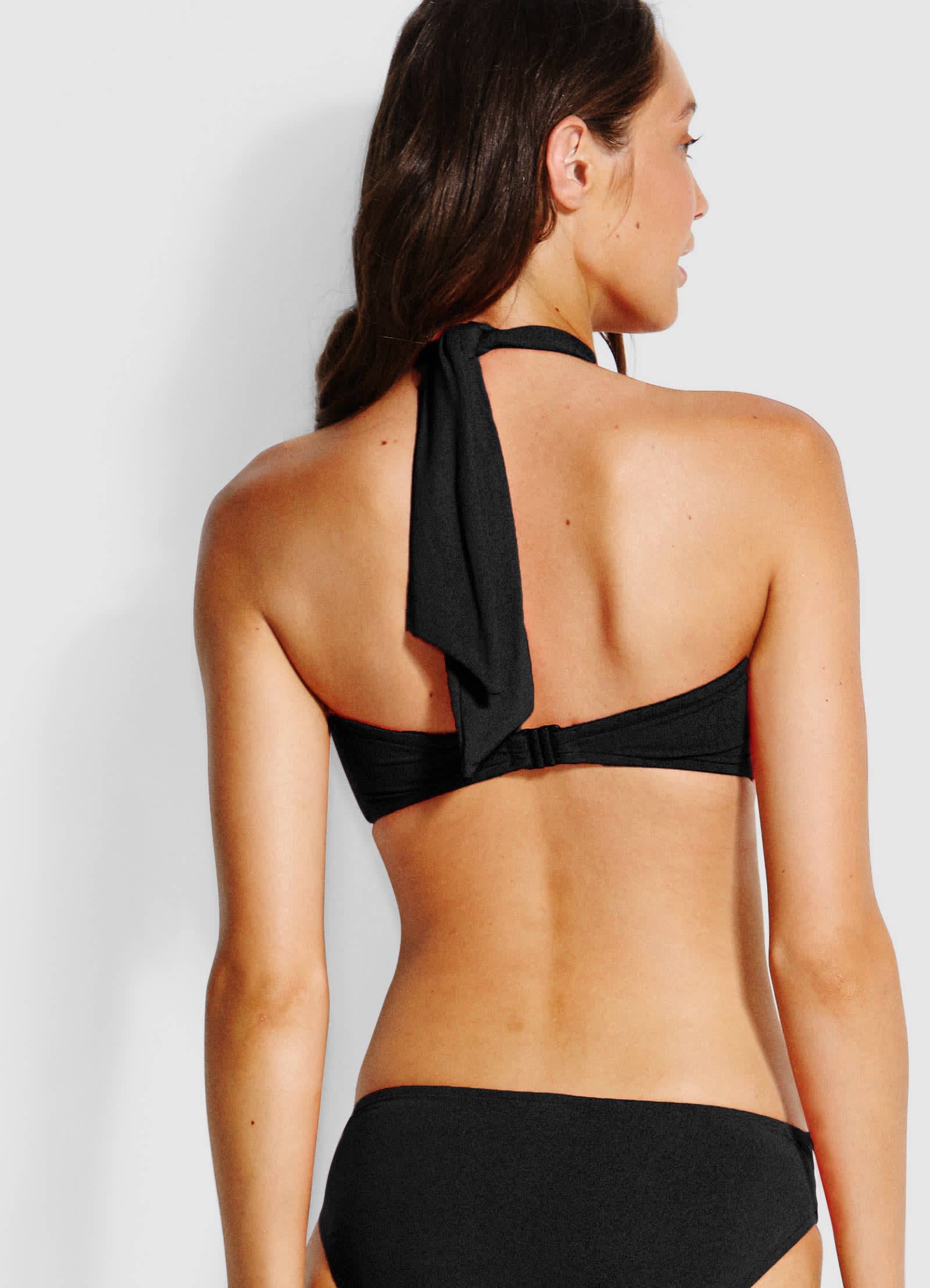 Seafolly Halter Bandeau Bikini Top - Black