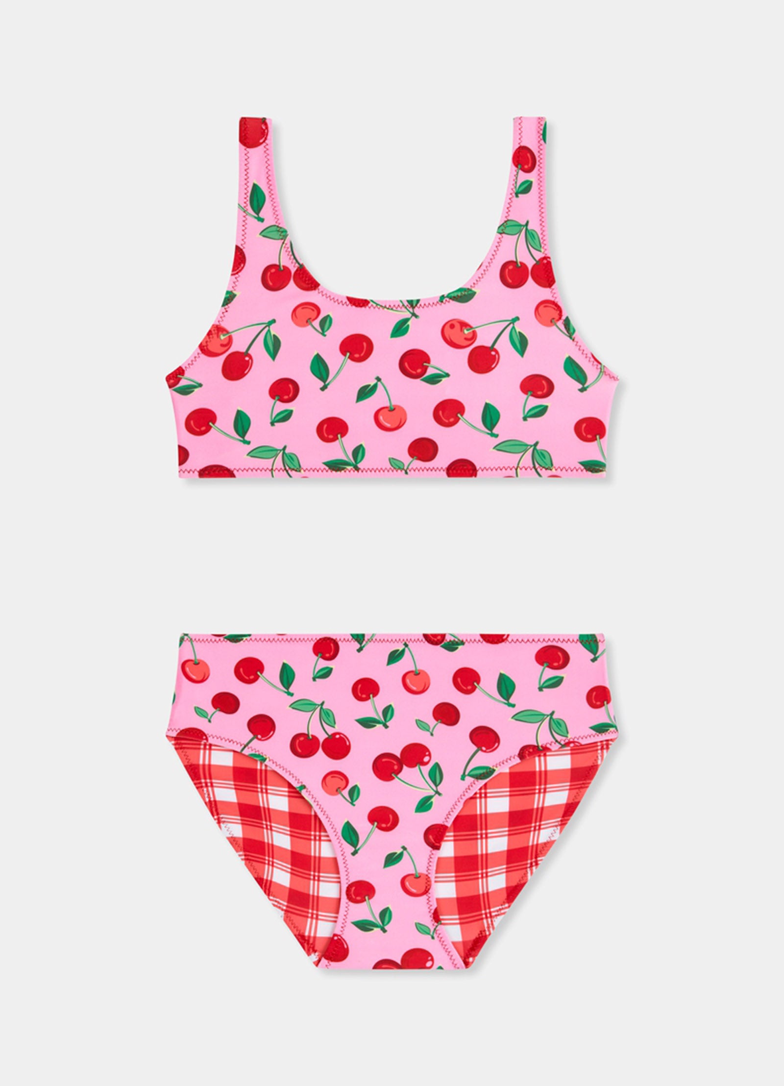 Girls Reversible Bikini - Cherry Check