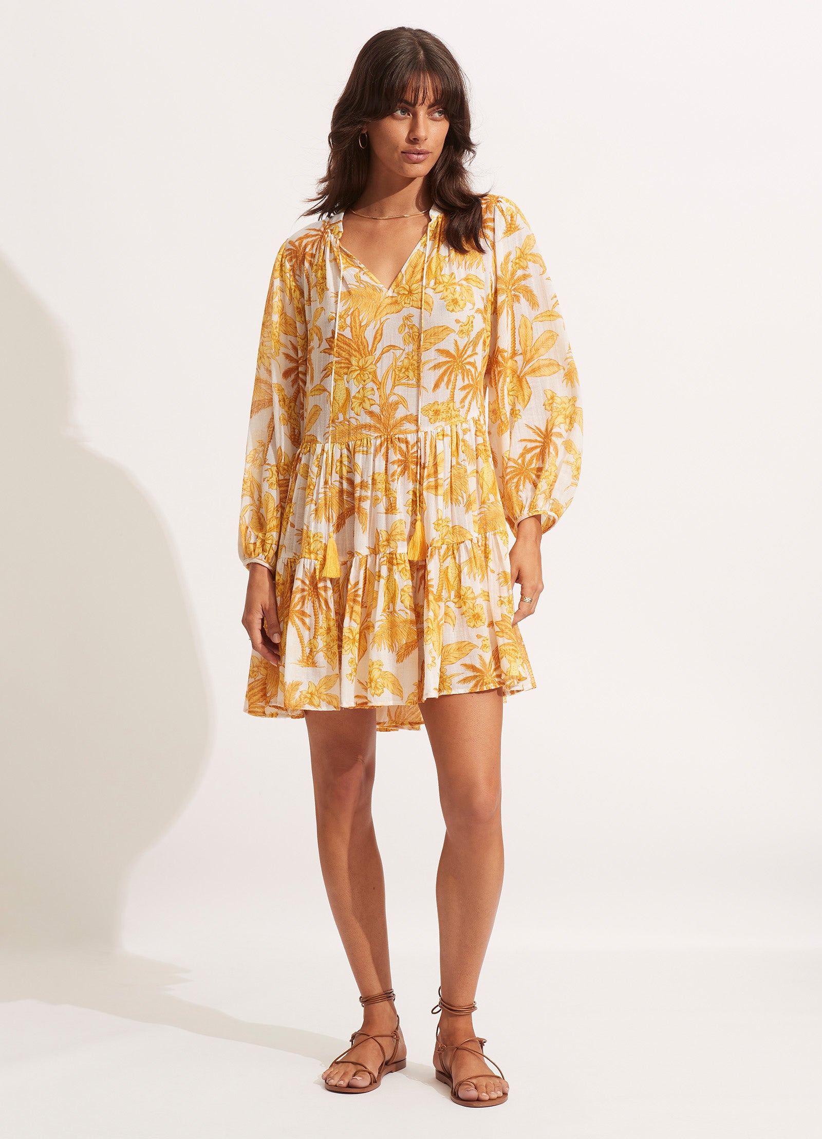 Castaway Tier Dress - Tuscan Sun