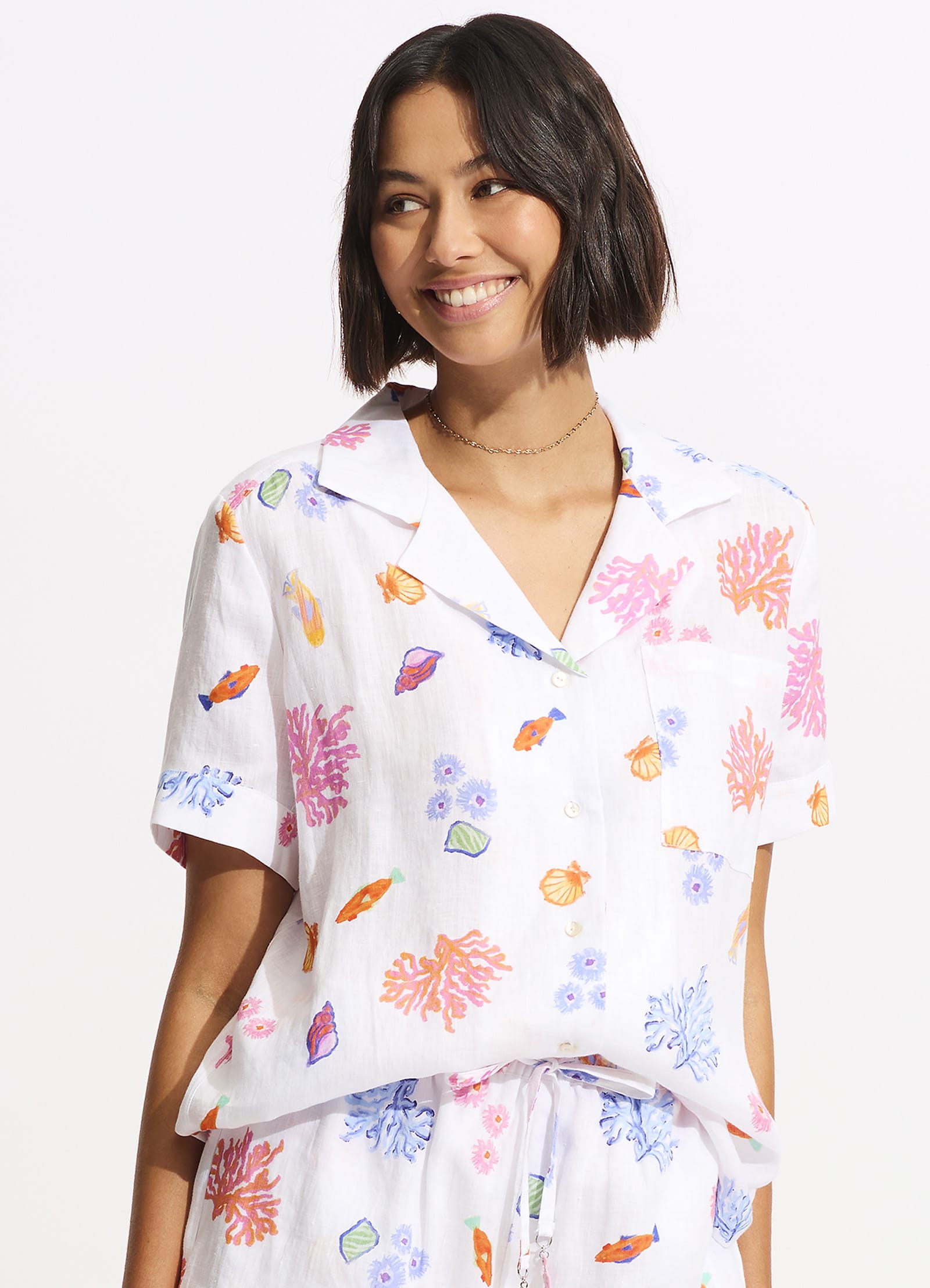 Under The Sea Beach Shirt - White