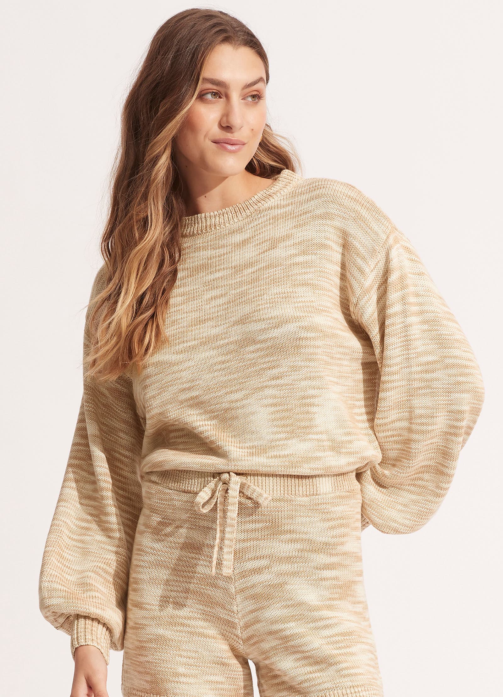 Marl Knit Jumper - Sand
