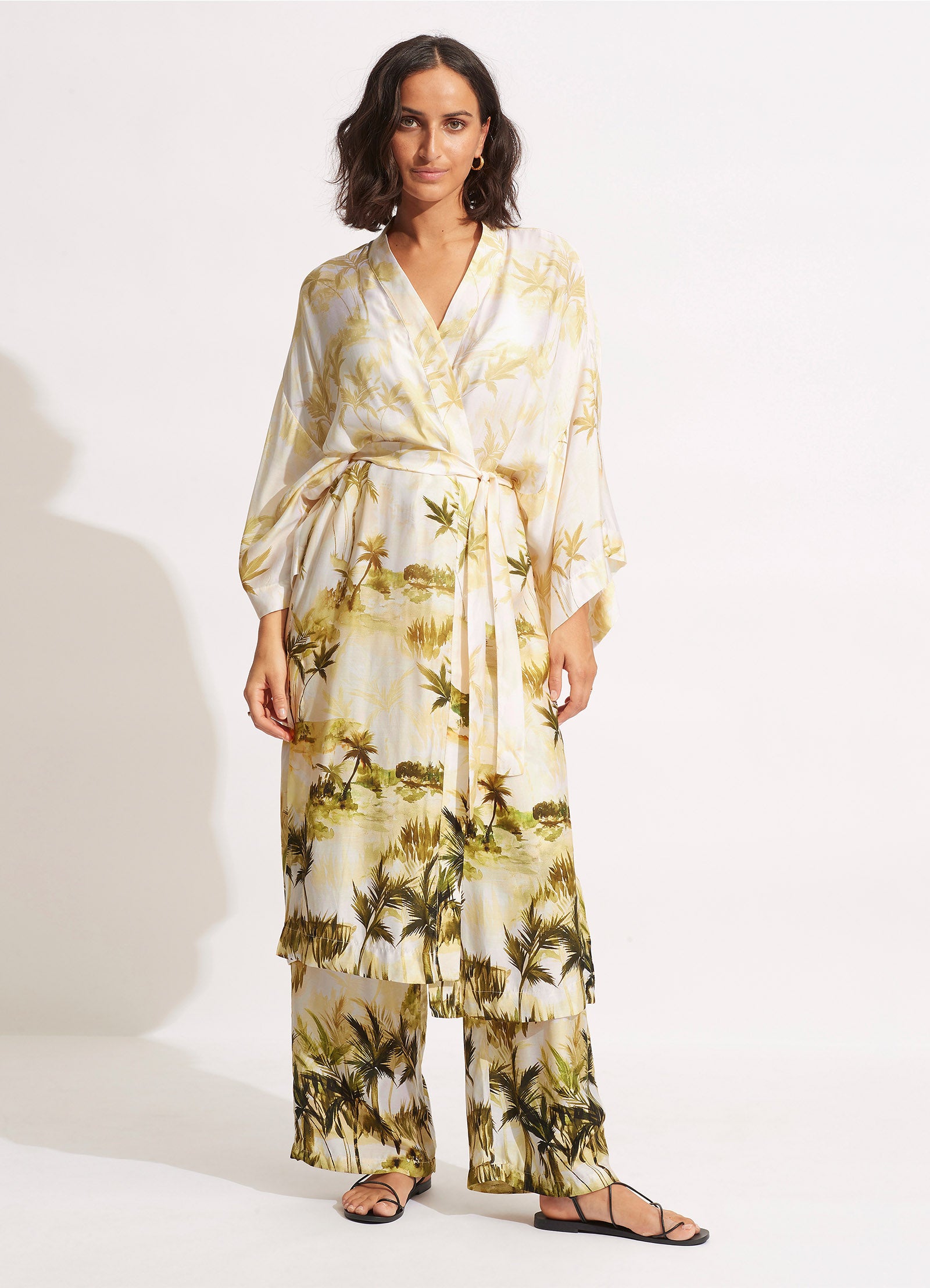 Palms Kimono  - Olive