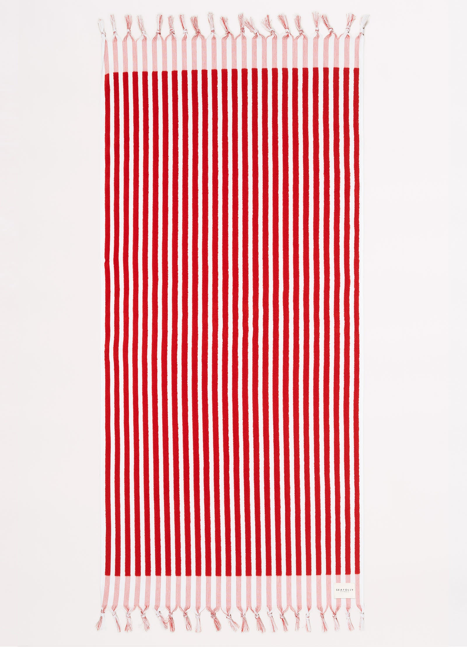 Marina Stripe Towel - Chilli