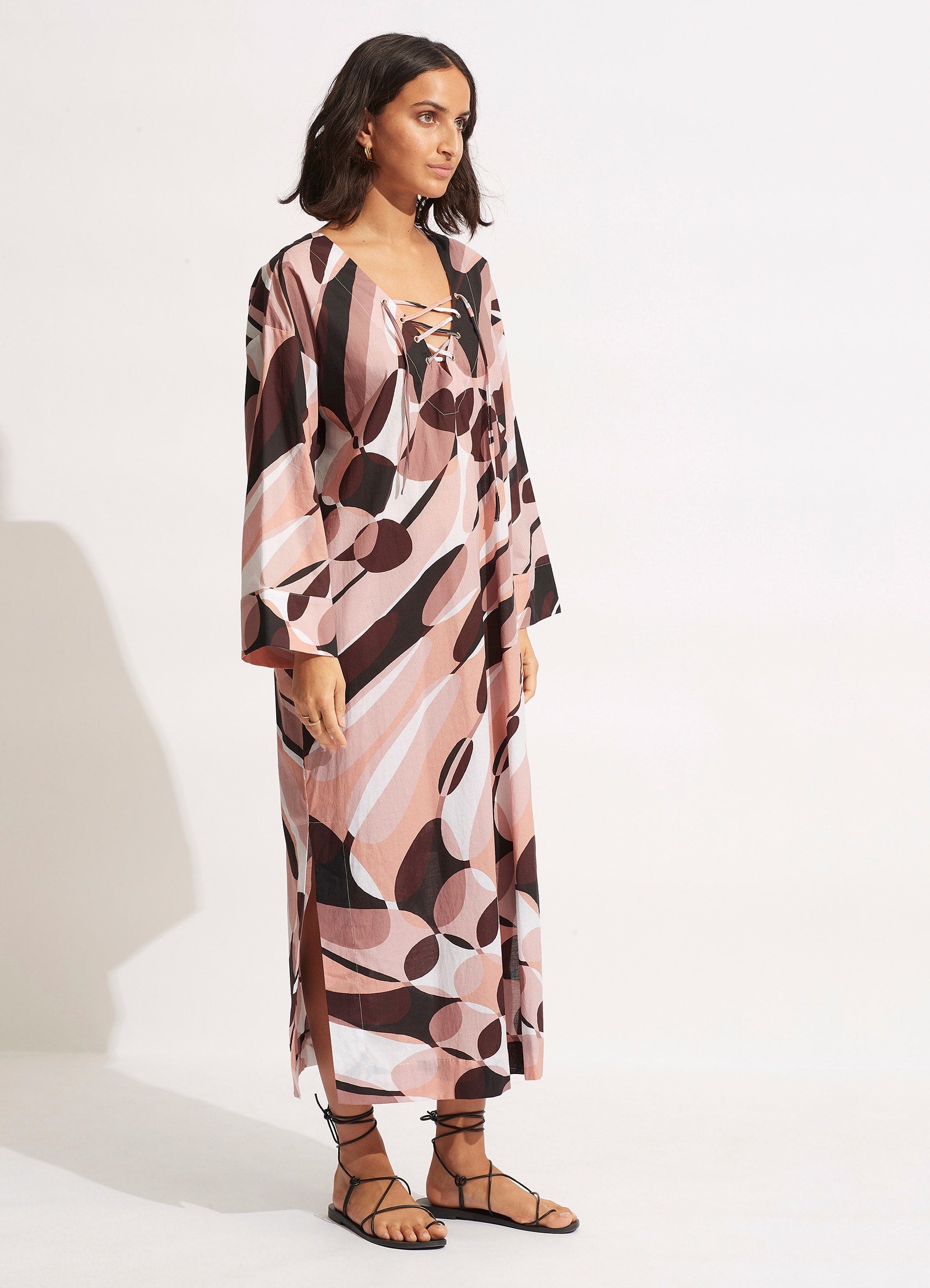 Poolside  Maxi Cover Up - Sepia