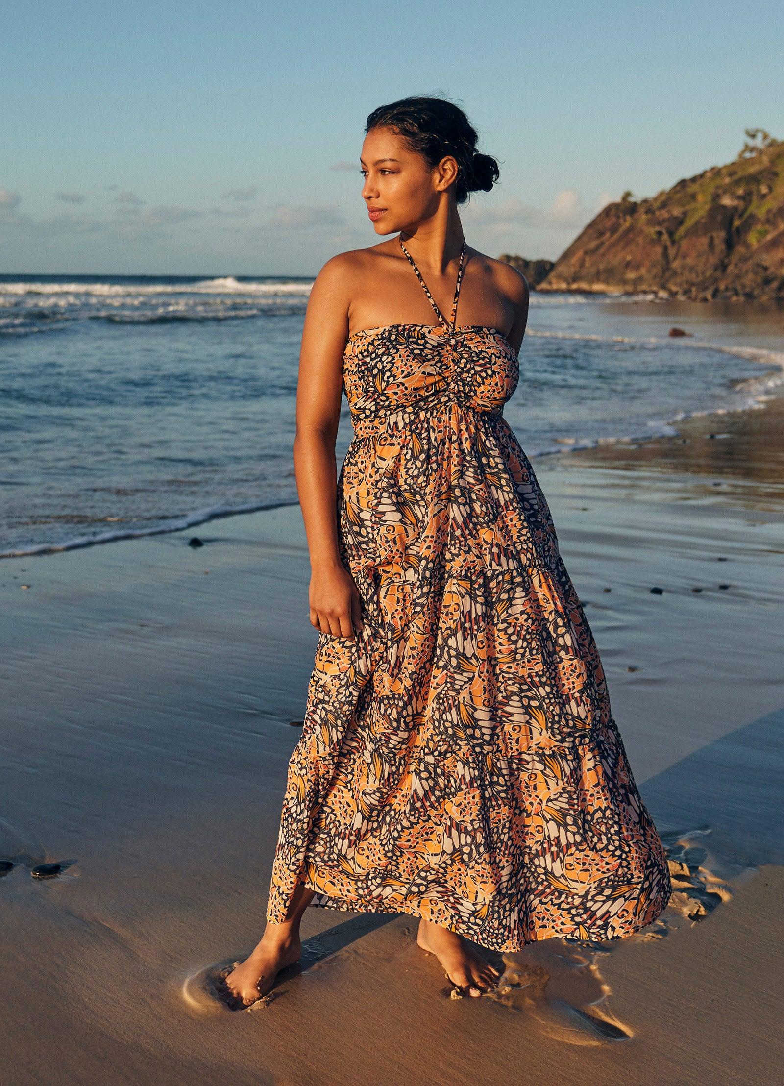 Take Flight Tiered Dress - Mandarin