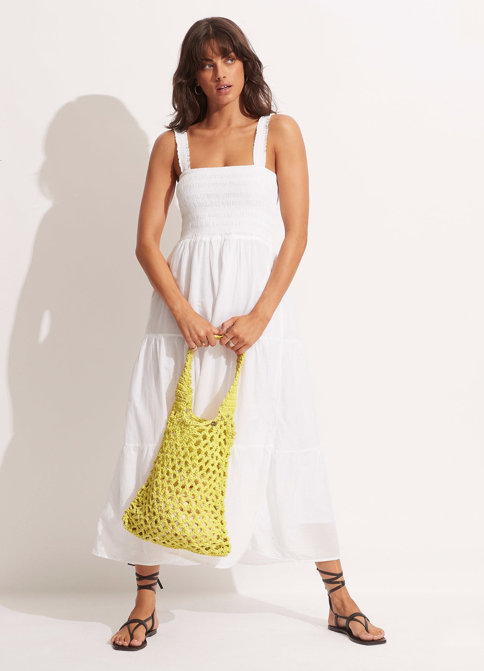 Plaited Rope Tote - Celery