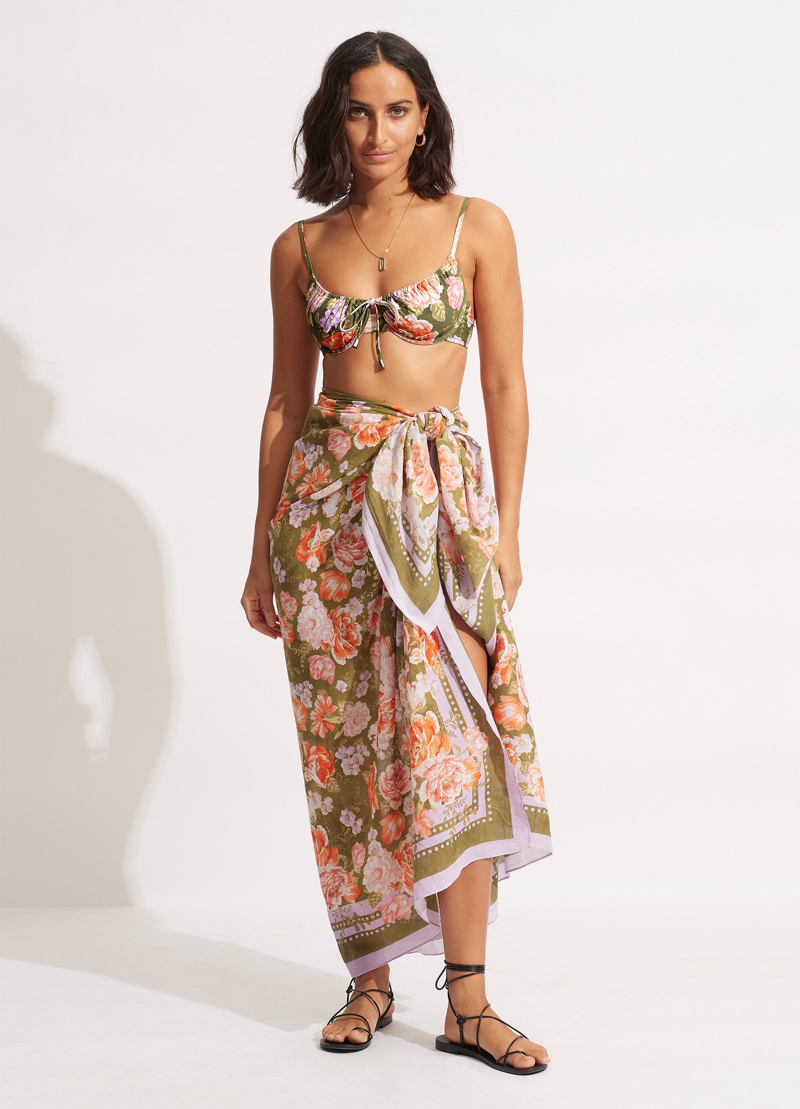 Paradise Garden Pareo - Avocado