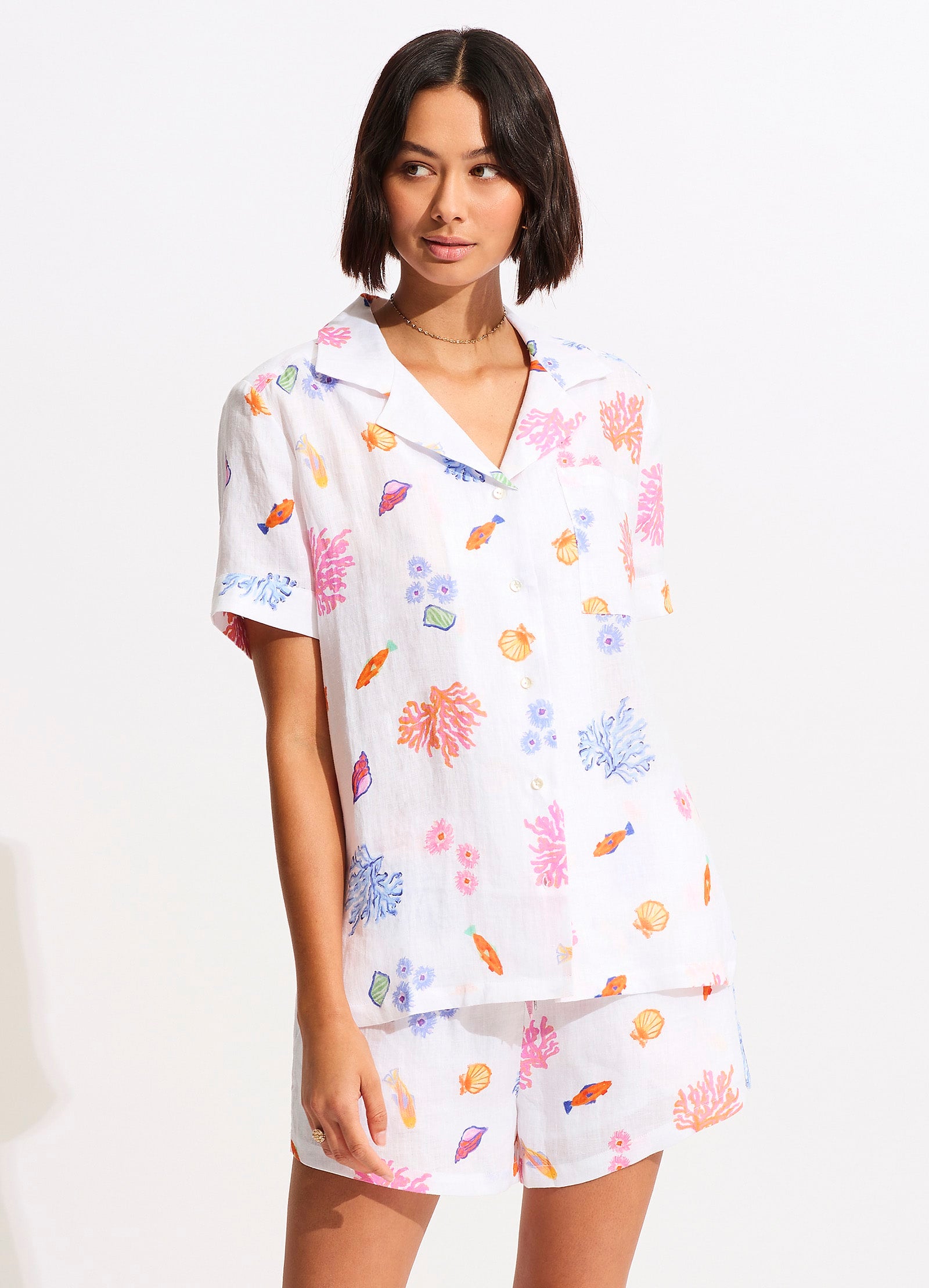 Under The Sea Beach Short - White