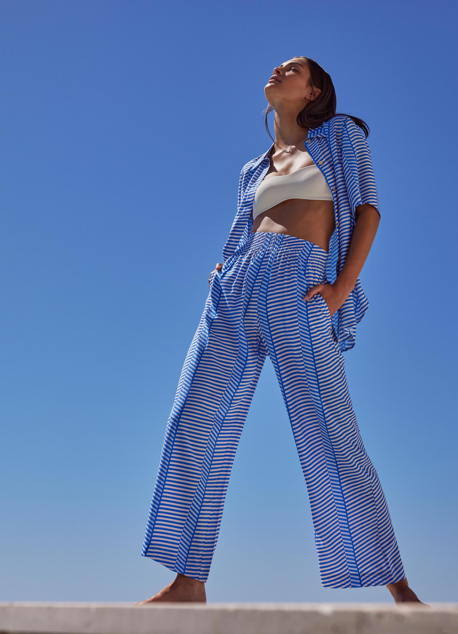Amoudi Wide Leg Pants - Sapphire