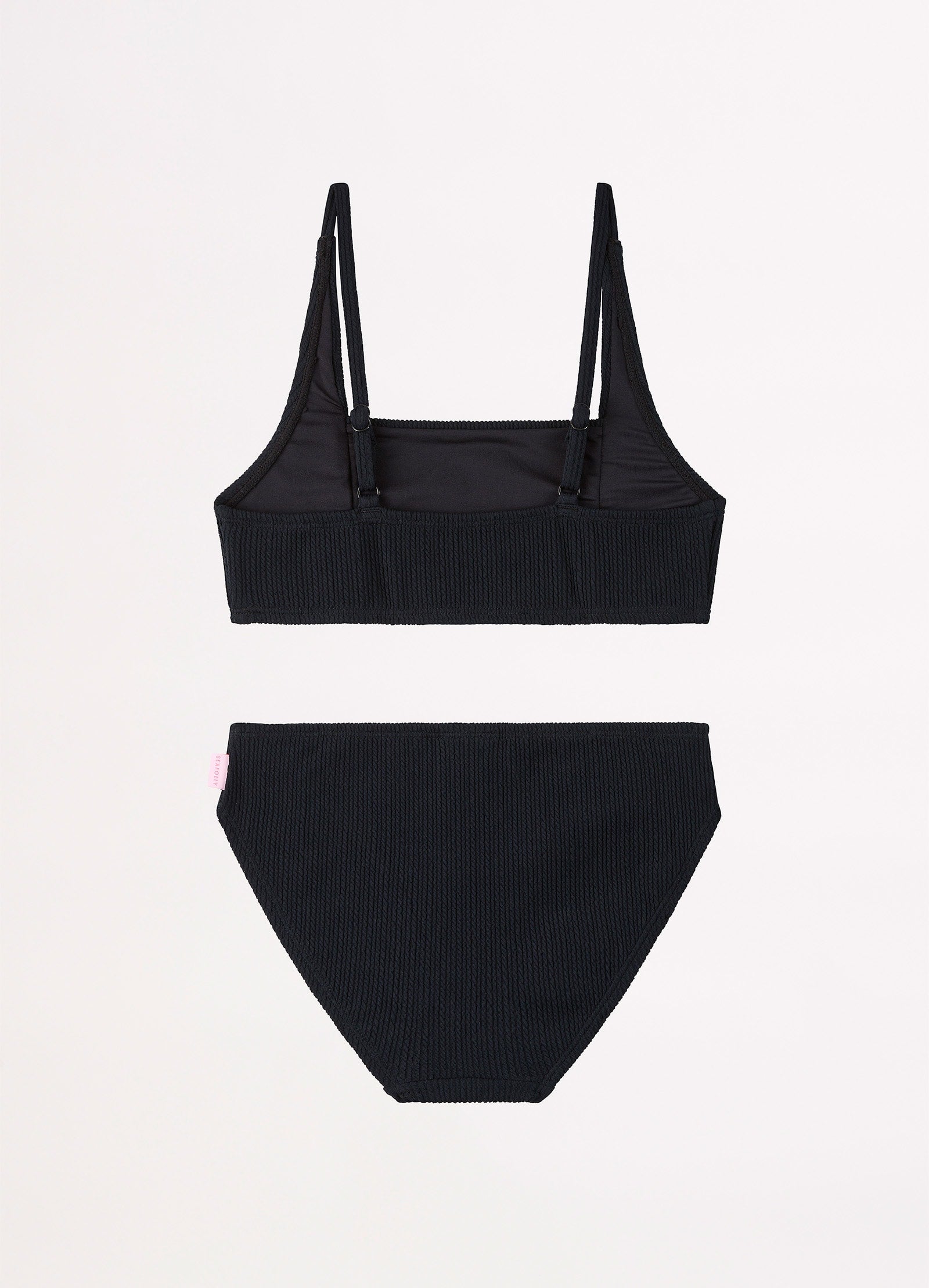 Girls Essential Square Neck Bikini S  - Black