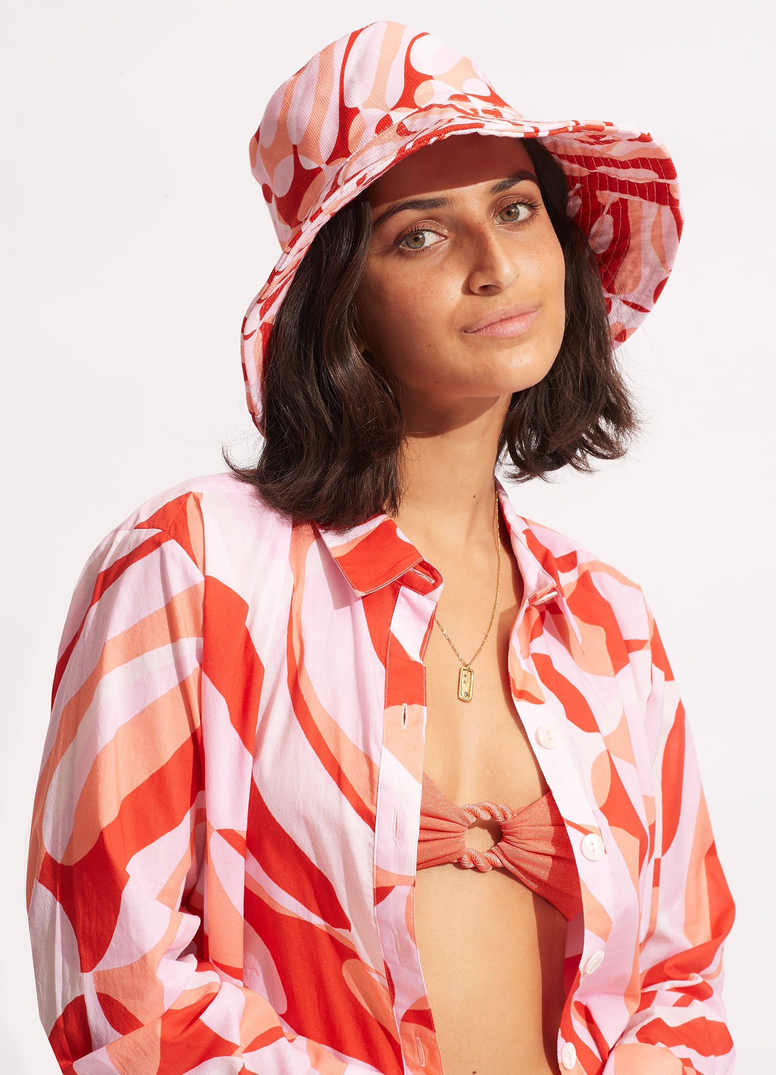 Poolside Bucket Hat - Chintz Pink