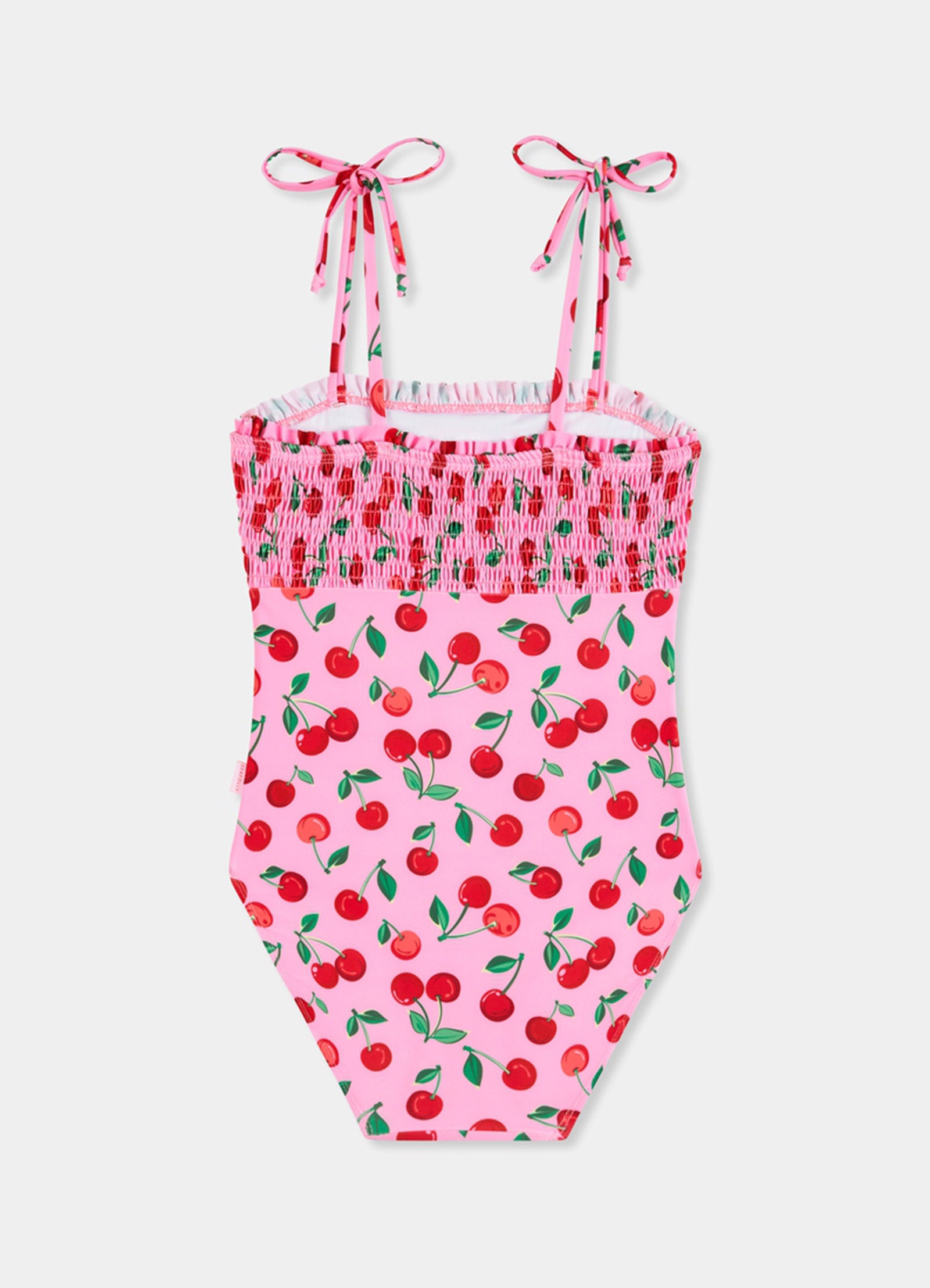 Girls Shirred One Piece - Cherry