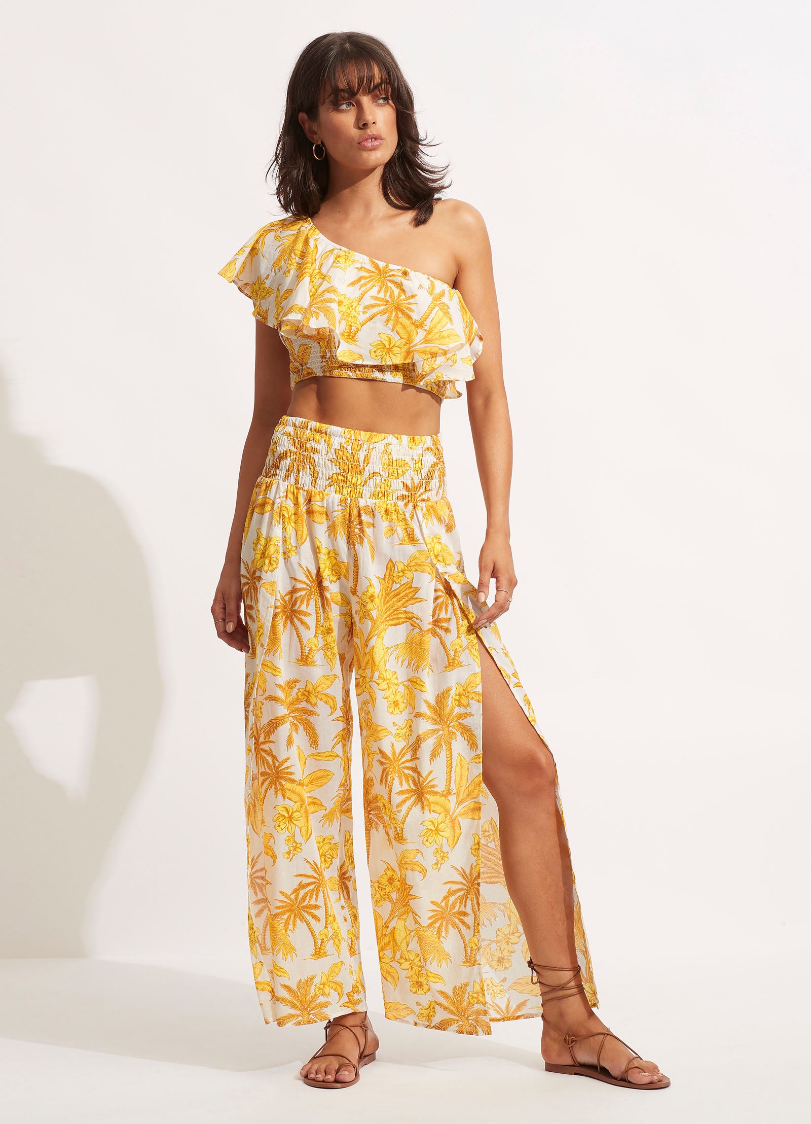 Castaway Shirring Pant - Tuscan Sun