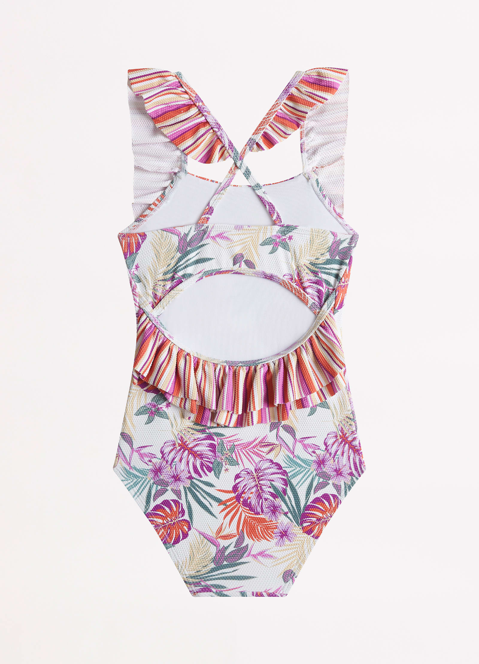 Island In The Sun Multi Ruffle One Piece - Tropical