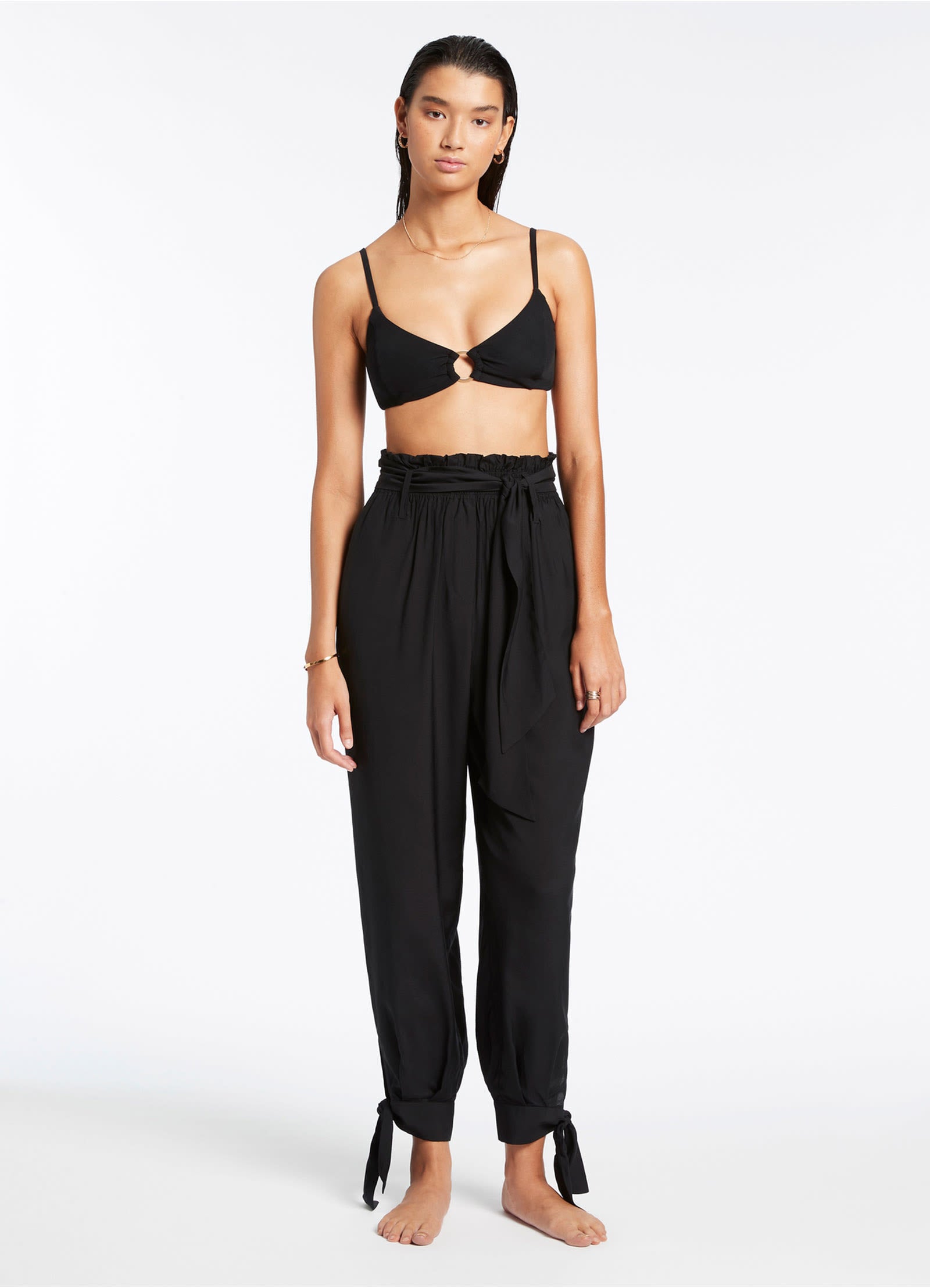 Jetset Tie Cuff Pant - Black