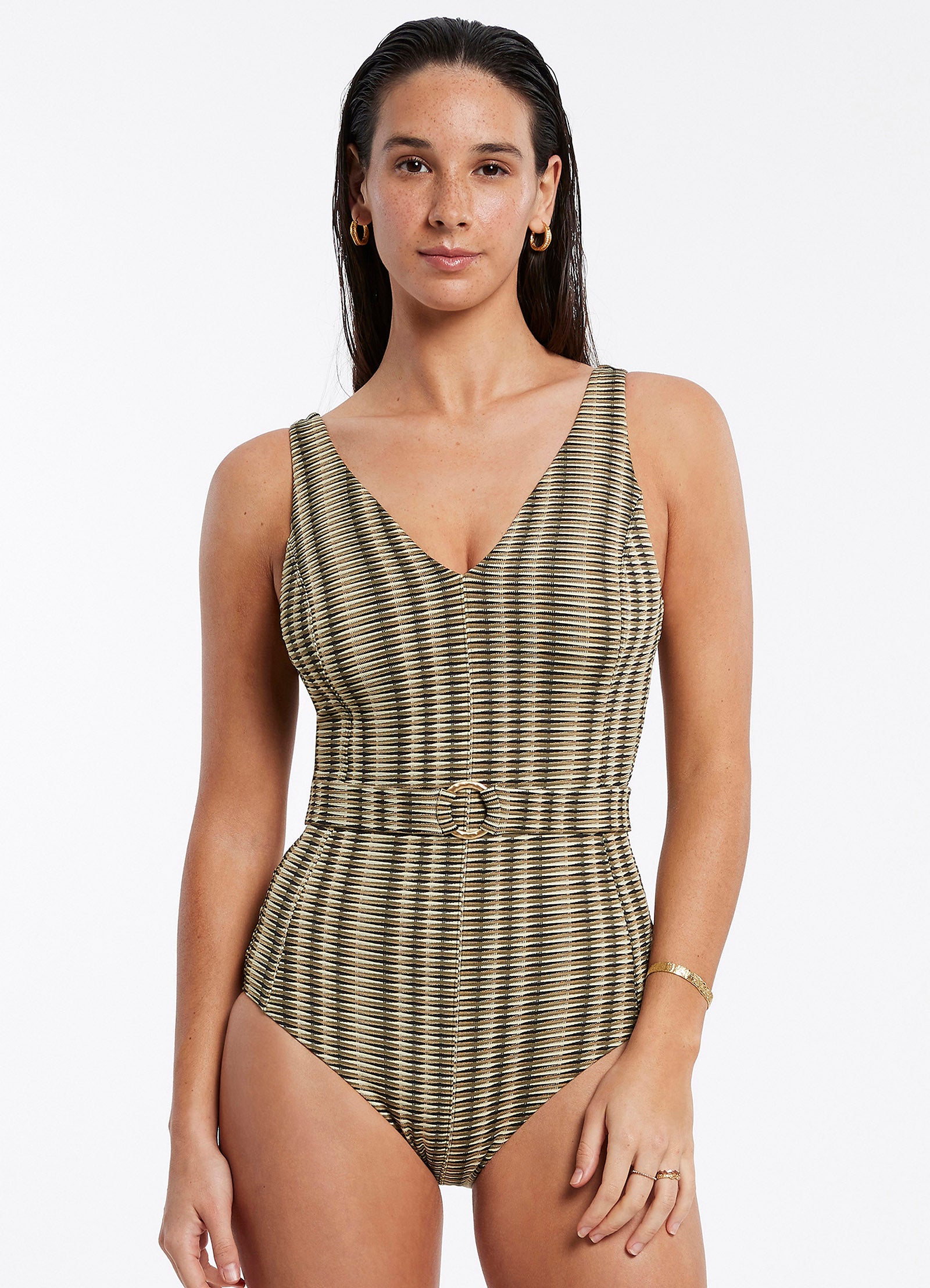 Ravello D_Dd Belted One Piece - Olive