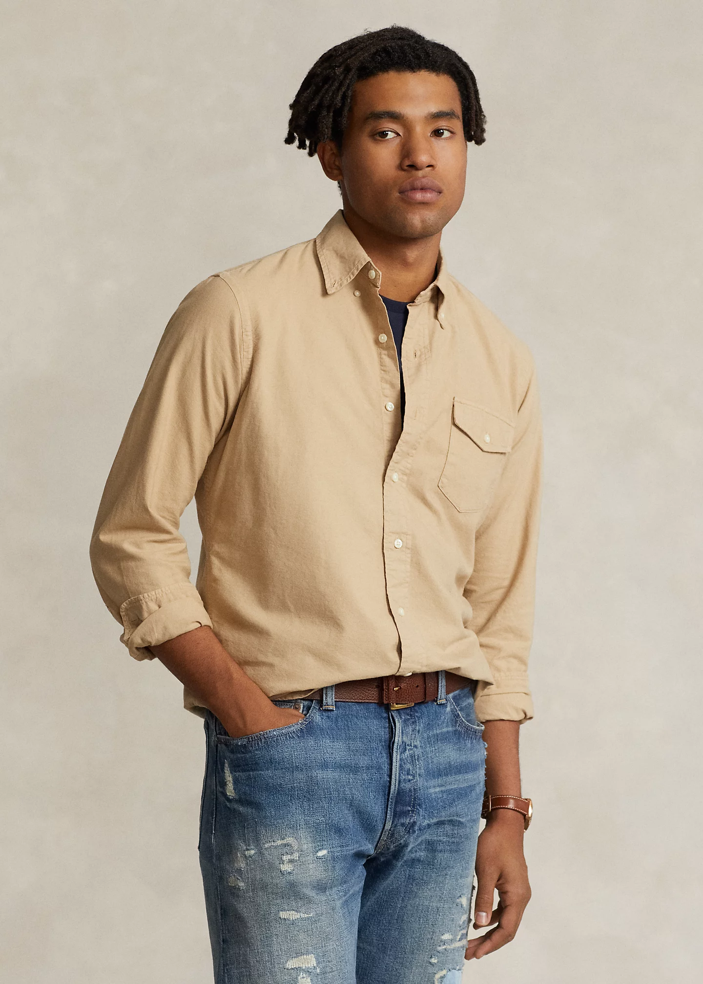 Classic Fit GarmentDyed Oxford Shirt