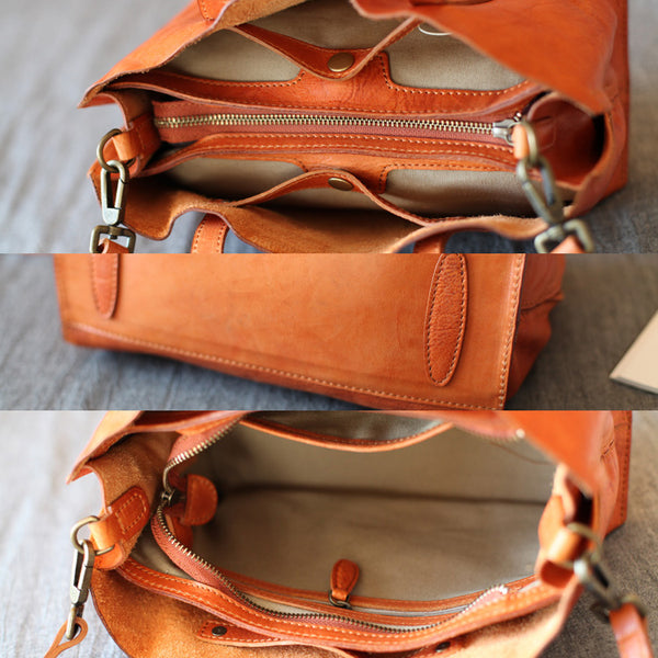 Small Womens Tote Bag Brown Leather Handbags Crossbody Bags for Women