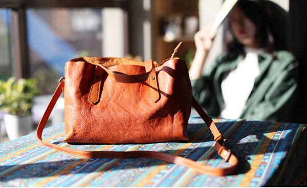 Small Womens Tote Bag Brown Leather Handbags Crossbody Bags for Women