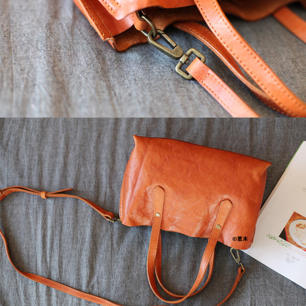 Small Womens Tote Bag Brown Leather Handbags Crossbody Bags for Women