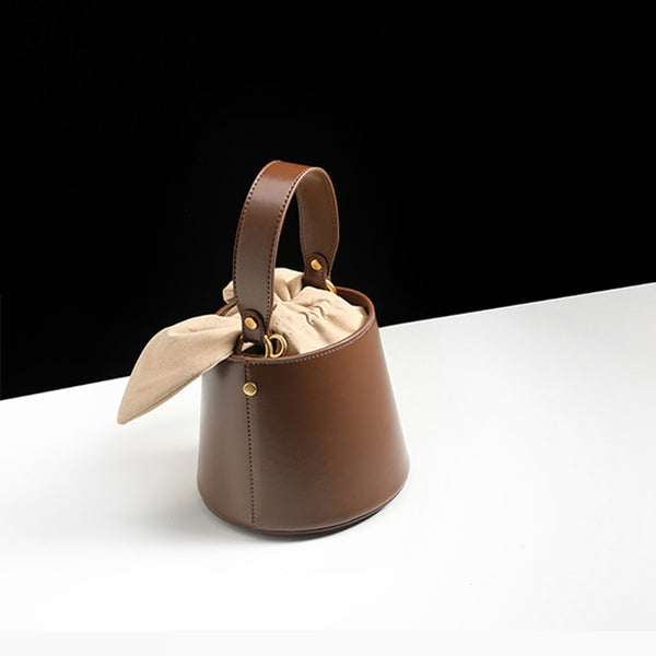 Small Cute Womens Bucket Bag Leather Handbags Crossbody Bags for Women