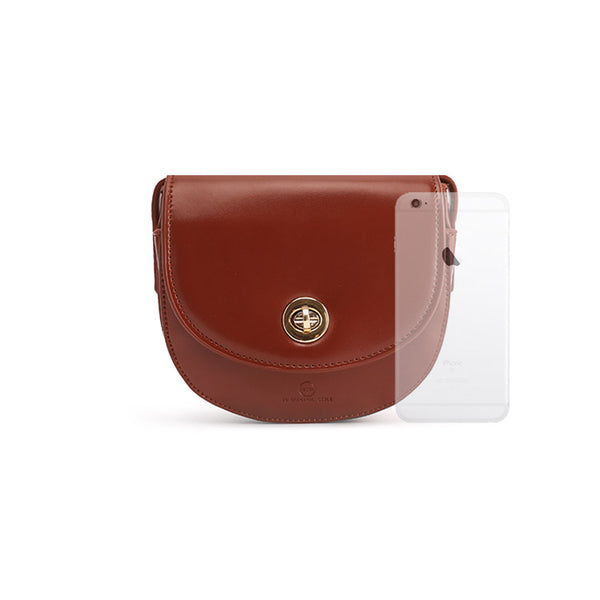 Womens Red Leather Crossbody Saddle Bag Over The Shoulder Purse for Women