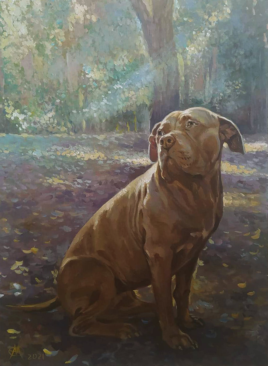 Portrait of a dog Portrait of a pet Personal portrait of a dog Portrait oil on canvas Portrait of a handmade pet Portrait as a gift