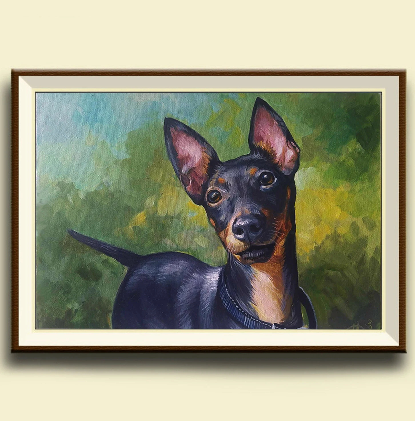 Pet portrait Dog Portrait Dog Painting Oil on canvas Father's Day gift