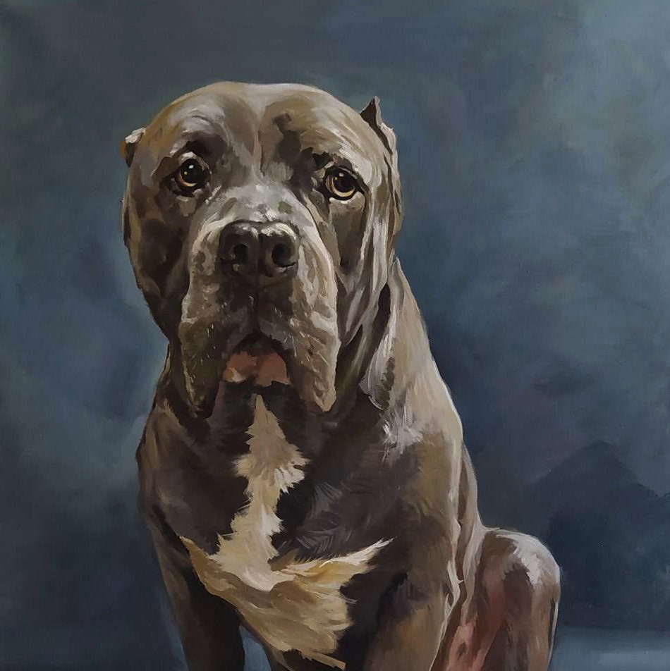 pet portraits painting Dog oil painting on canvas Handmade pet portrait gift