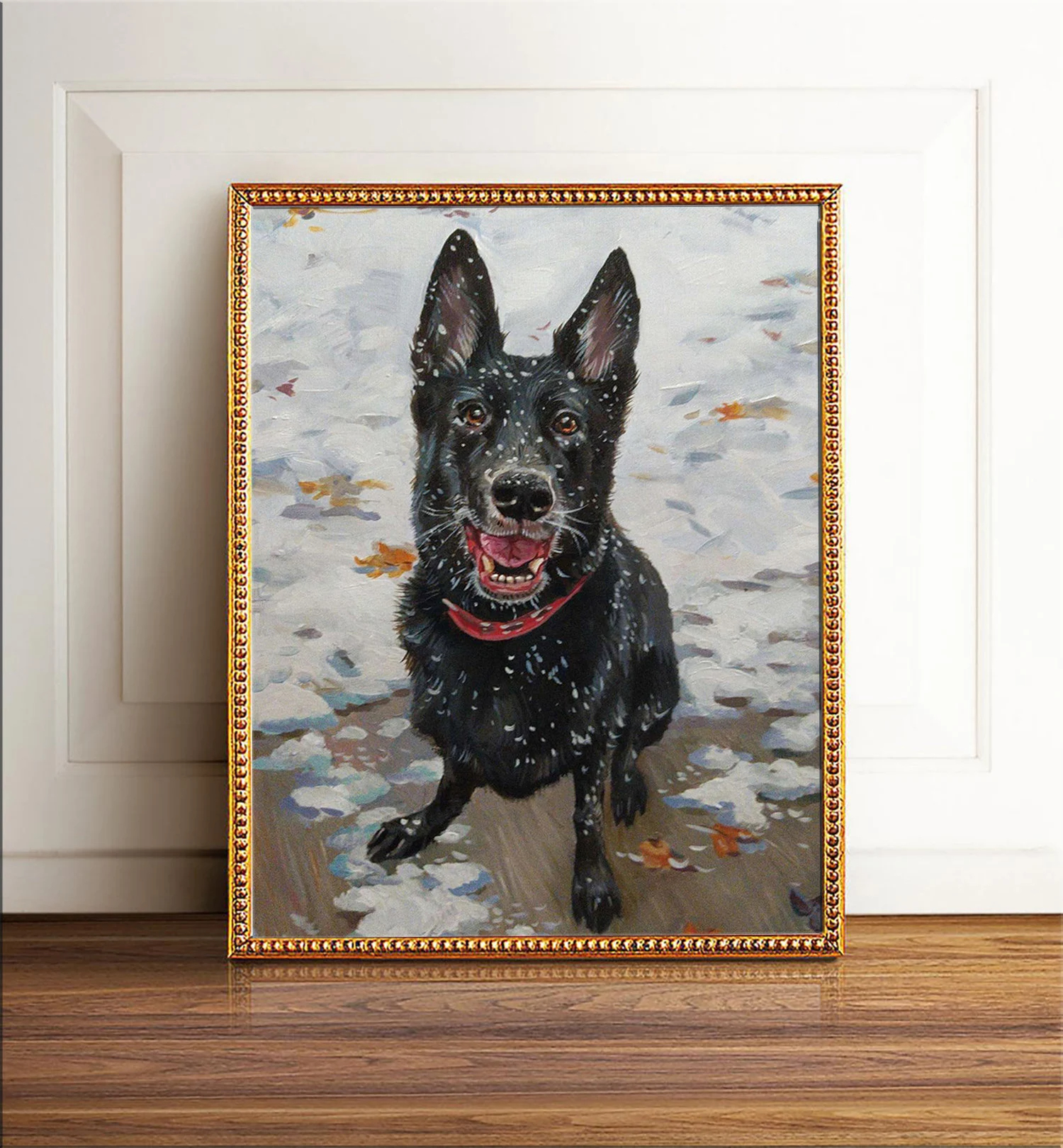 pet portraits painting Dog oil painting on canvas Handmade pet portrait Father's day gift