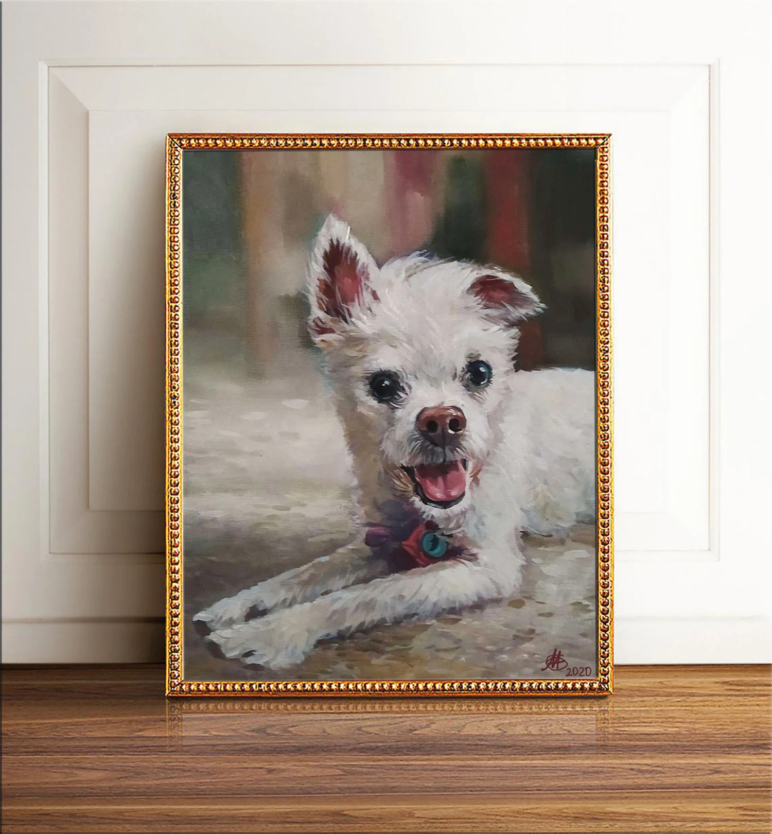 Portrait of a dog Portrait of a pet Personal portrait of a dog Portrait oil on canvas Portrait of a handmade pet Portrait as a gift