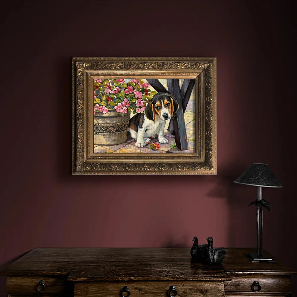 Pet portrait Personality Beagle painting puppy portrait