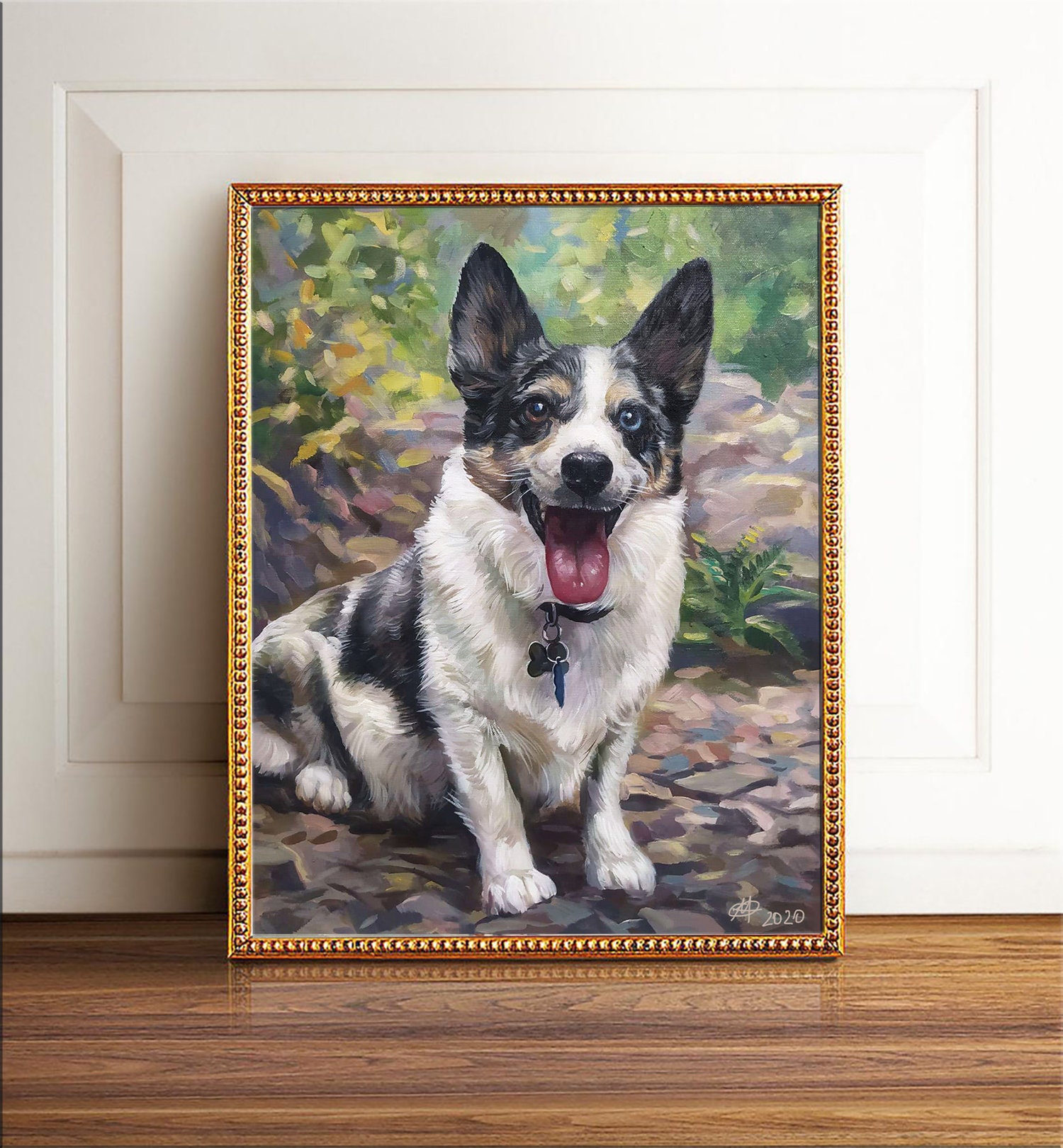 Dog portraits oil painting pet portraits painting on canvas Handmade pet portrait