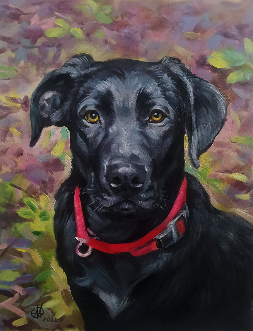 Personalized pet portrait Pet dog portrait oil painting