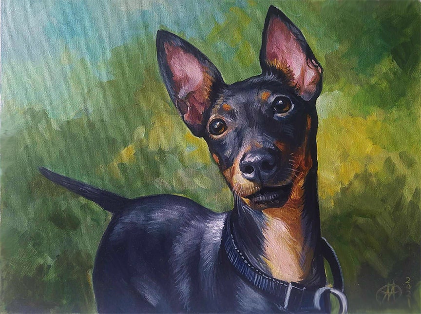 Pet portrait Dog Portrait Dog Painting Oil on canvas Father's Day gift