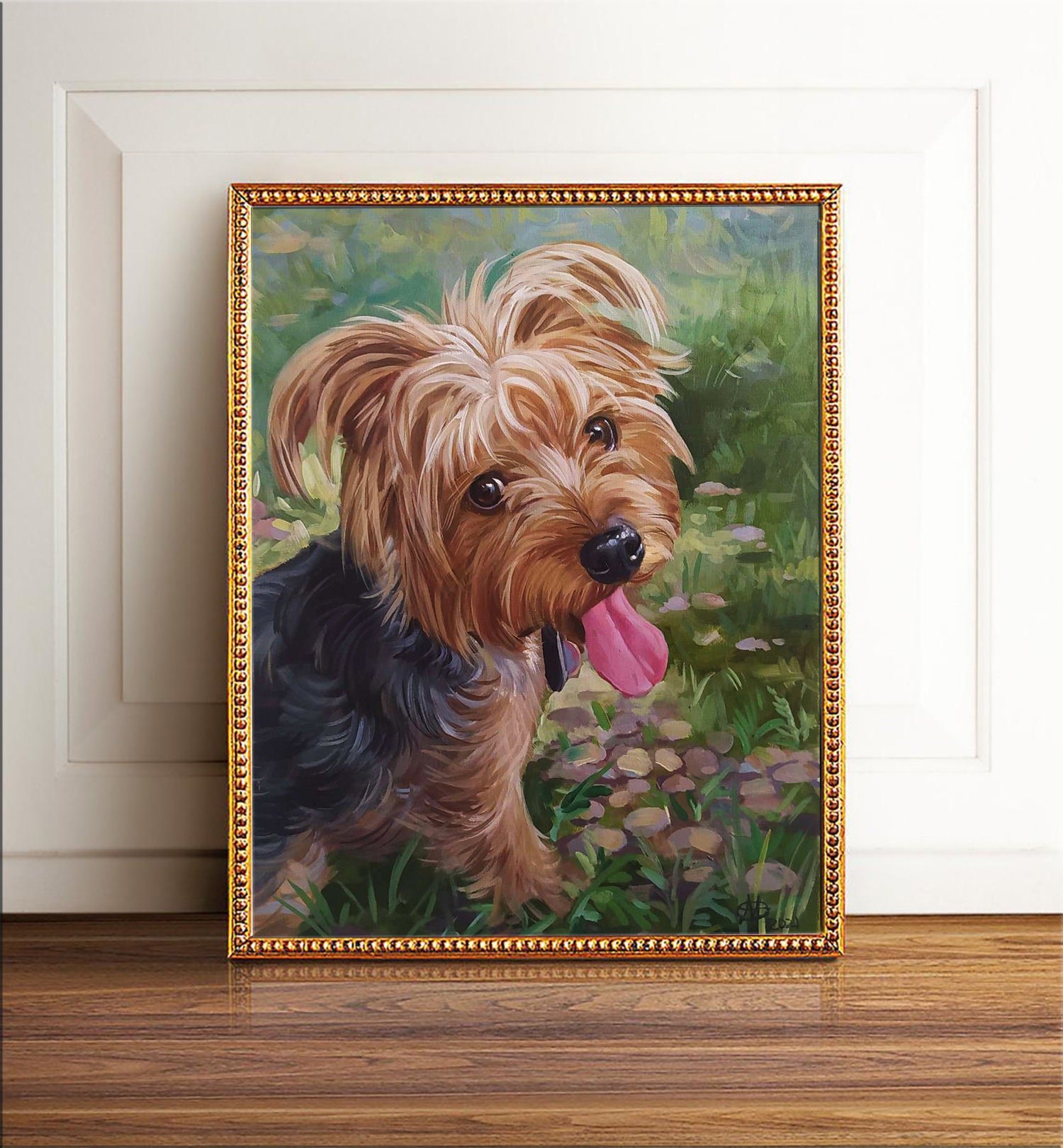 Dog pet portraits painting  oil painting on canvas Handmade pet portrait gift
