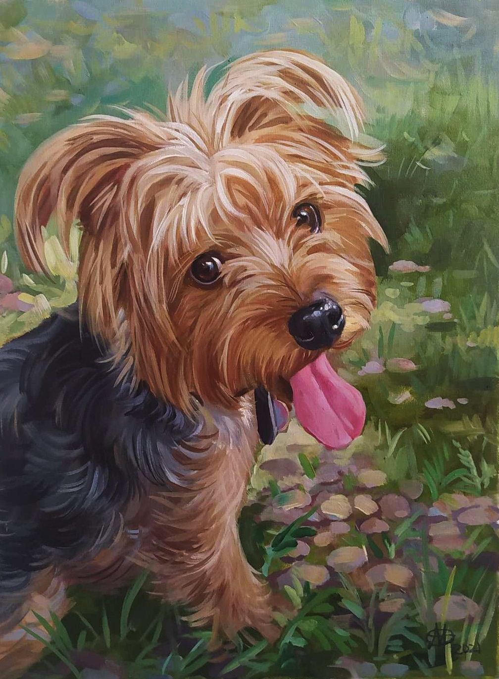 Dog pet portraits painting  oil painting on canvas Handmade pet portrait gift