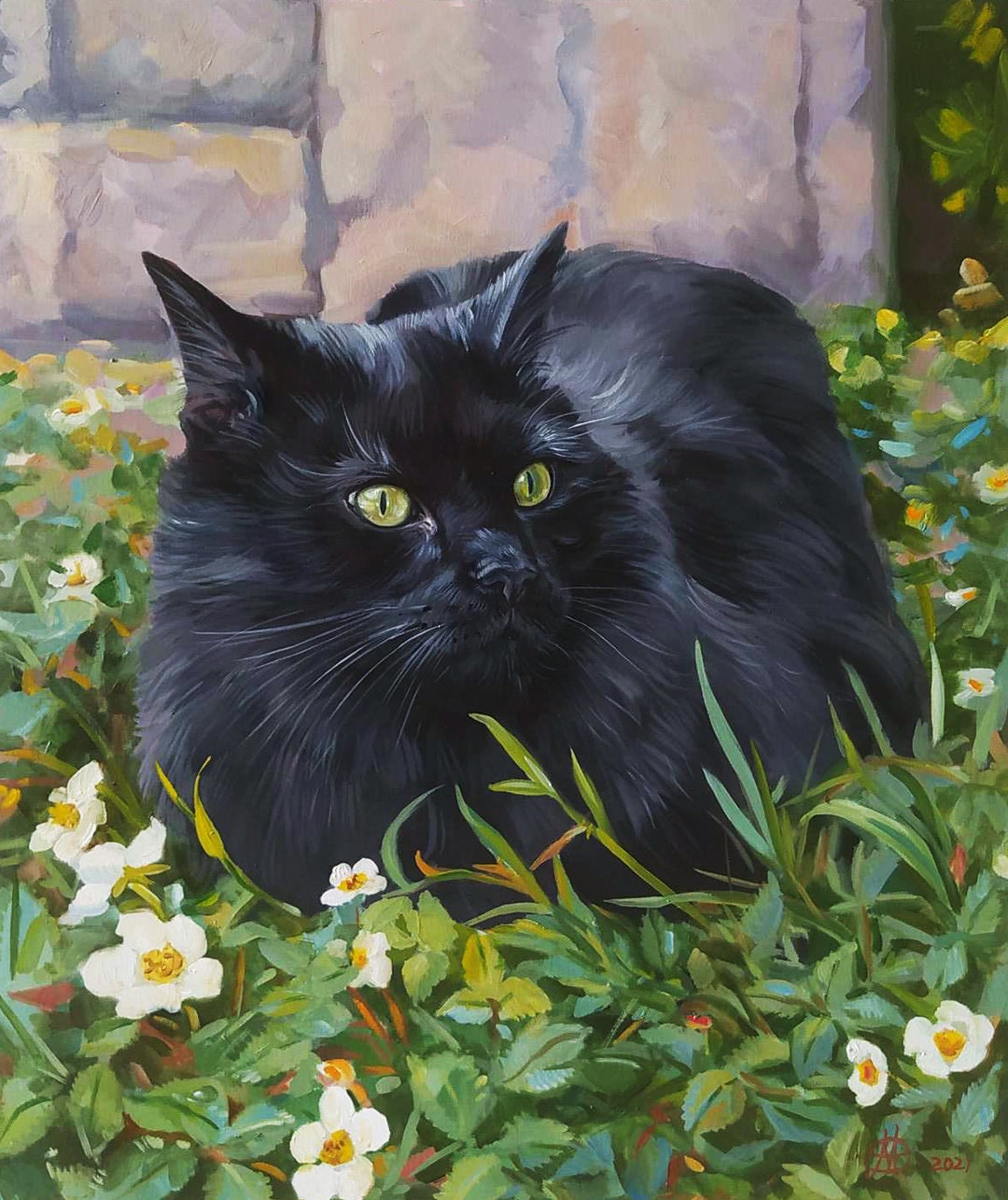 Pet Portraits Painting Cat Oil Painting on Canvas Handmade Pet Portrait  Gift