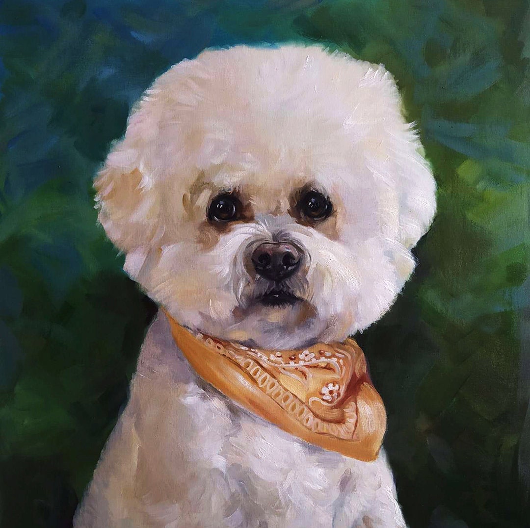 Portrait of dog Portrait of pet Portrait oil on canvas pet Portrait as a gift