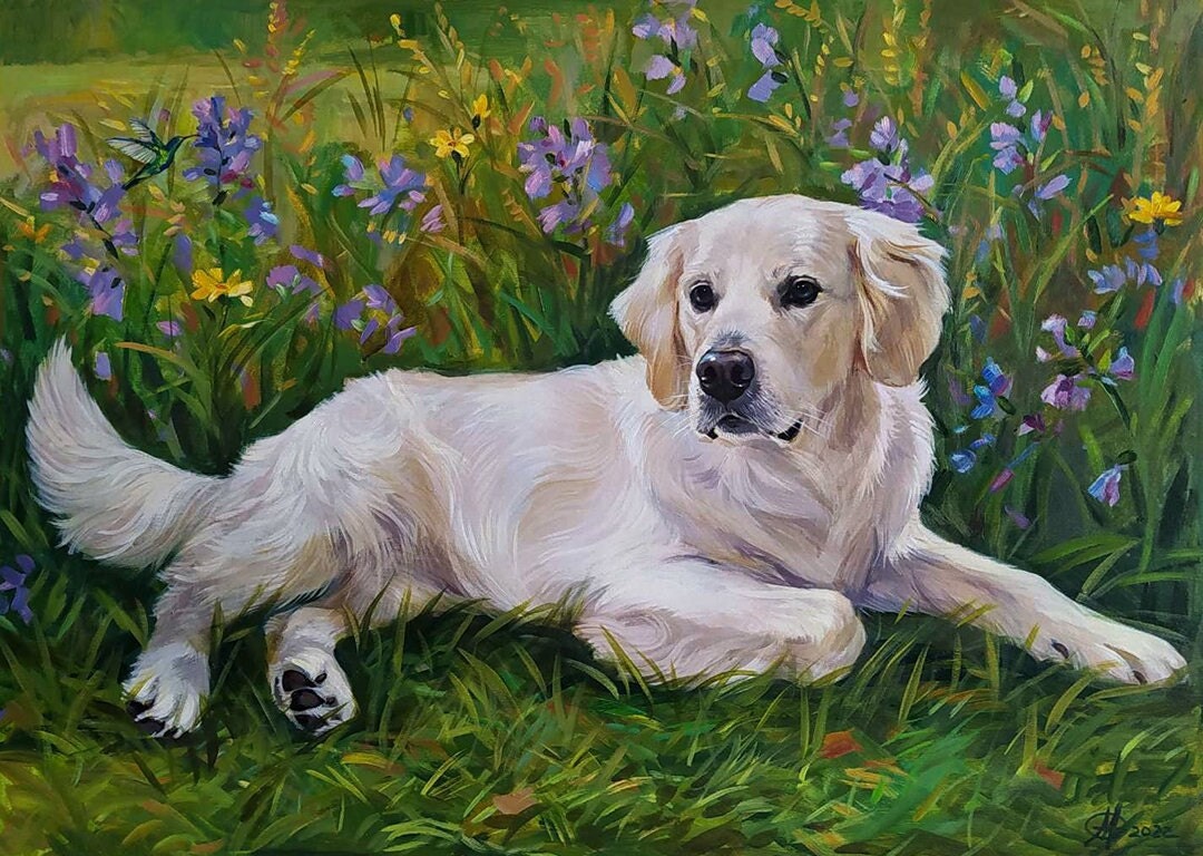 Oil Painting Pet Portrait Handmade dog Portrait Painting Gift