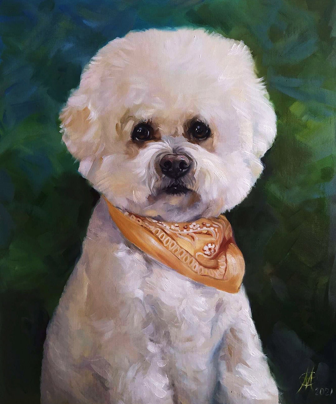 Portrait of dog Portrait of pet Portrait oil on canvas pet Portrait as a gift