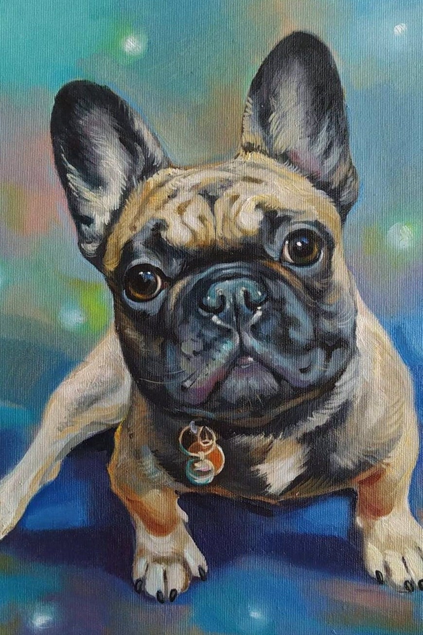 pet portraits painting oil painting on canvas Handmade dog portrait Gift for christmas