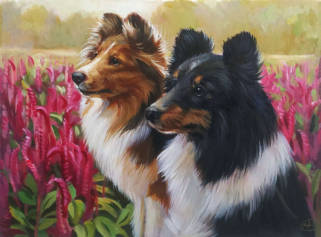 pet portraits painting Dog oil painting on canvas Gift for friend