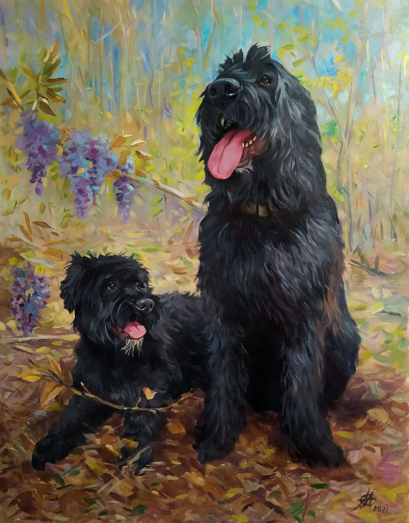 Personal portrait of a dog Portrait oil on canvas pet Portrait as a gift