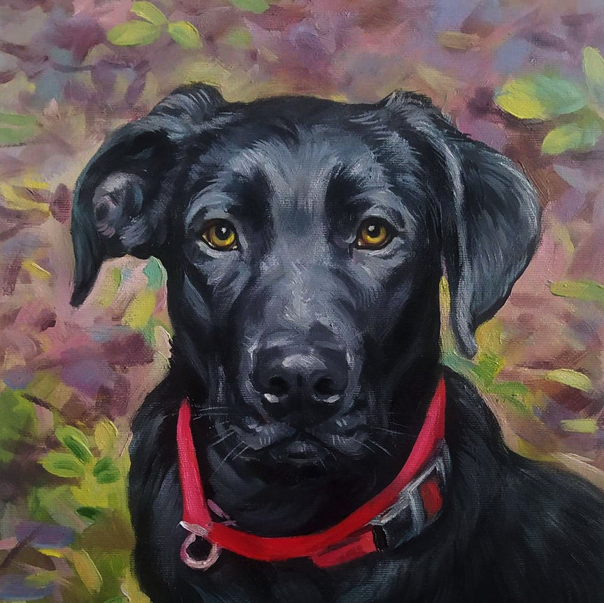 Personalized pet portrait Pet dog portrait oil painting
