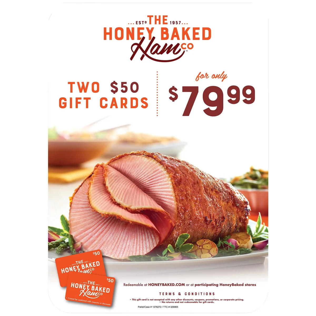 The Honey Baked Ham Co., Two $50 Mailed-Gift Cards ($100 Value)