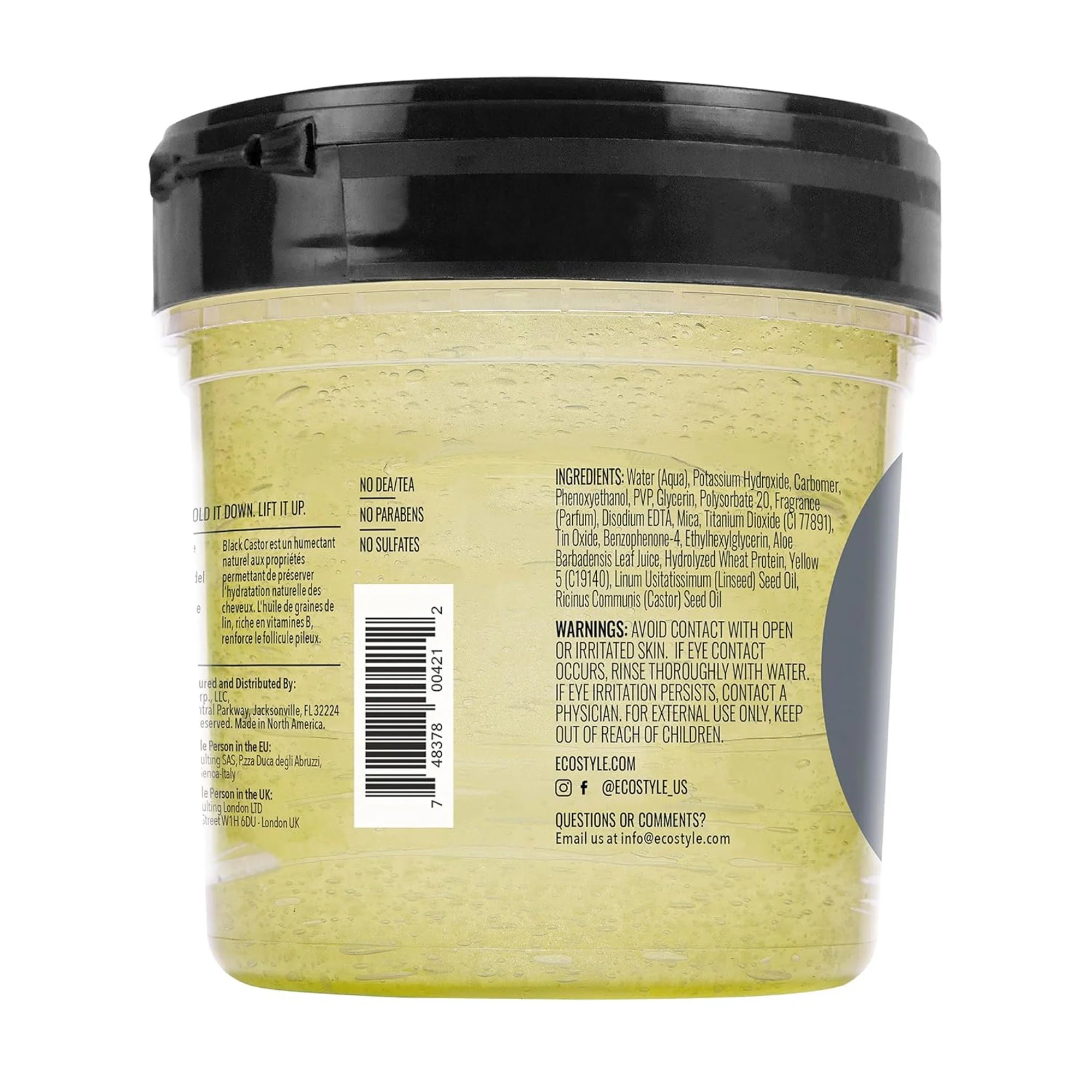 Eco Style Black Castor & Flaxseed Oil Styling Gel, Max Hold, 16 Ounce