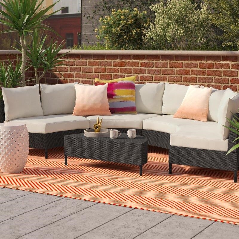 Dowd Wicker/Rattan 4 - Person Seating Group with Cushions-furniture