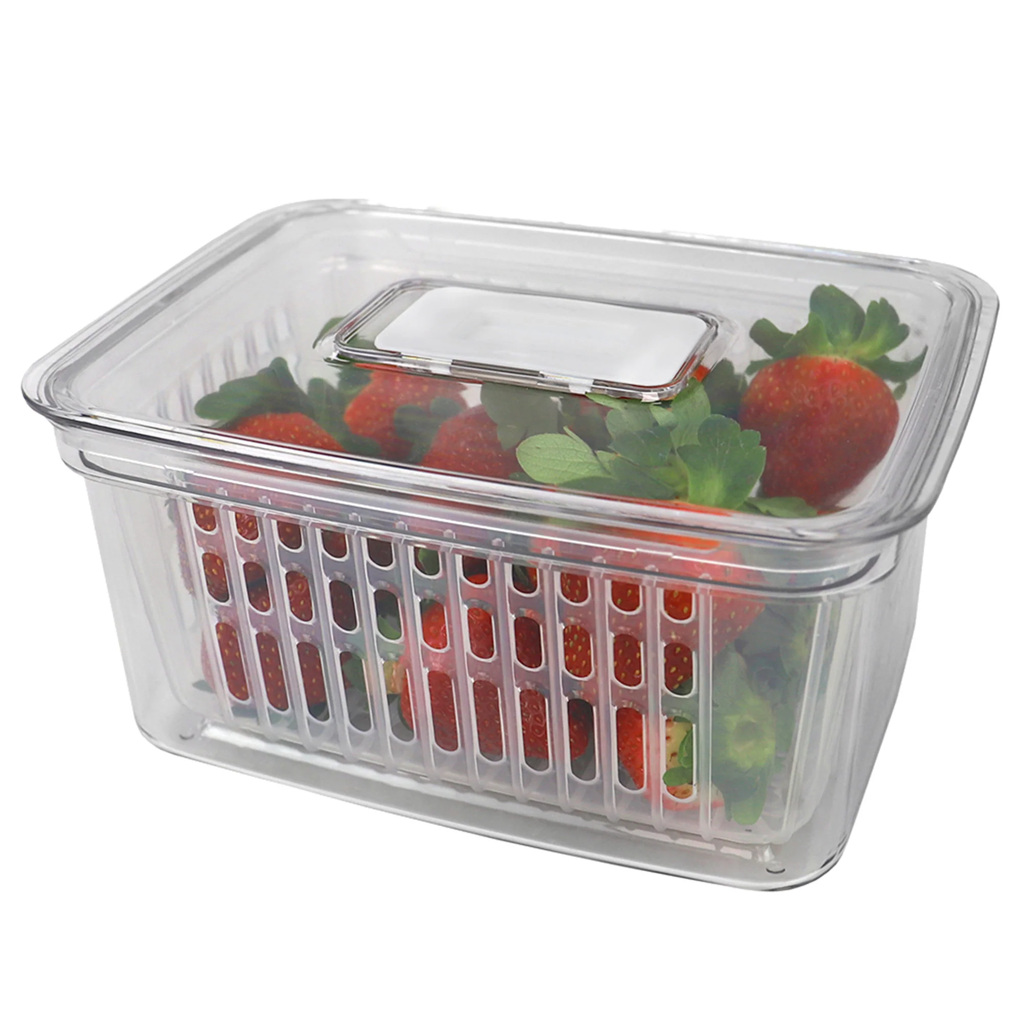Home Basics Keep Fresh Small Vegetable Keeper, Clear, 8.5x6.25x4.25 Inches