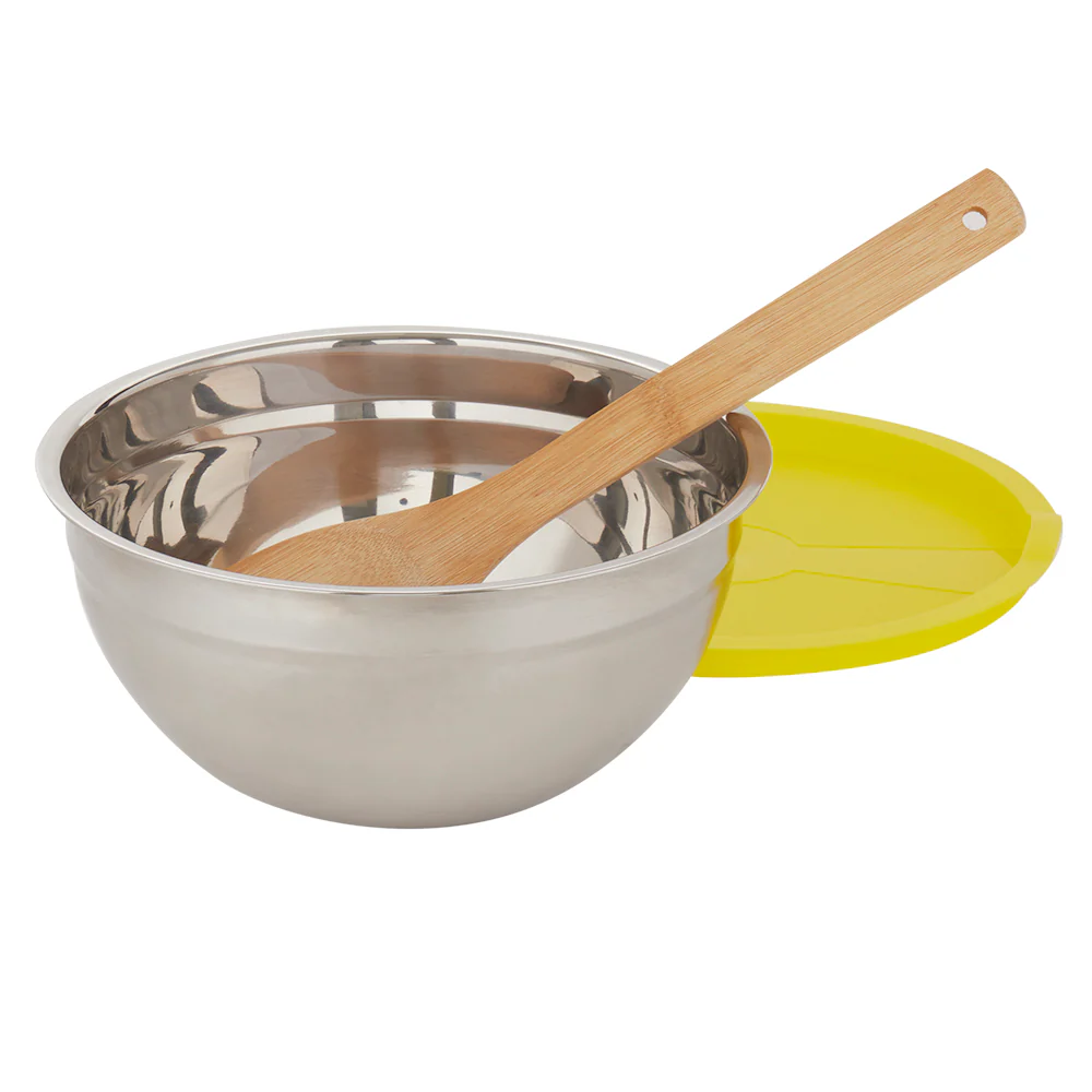 Home Basics 6-Piece Stainless Steel Nesting Mixing Bowls with Lids